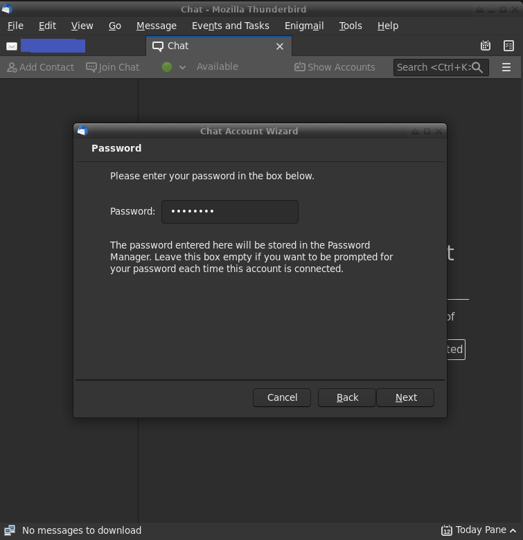 Thunderbird Step Five Add a server