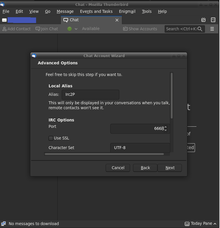 Thunderbird Step Six Add a server