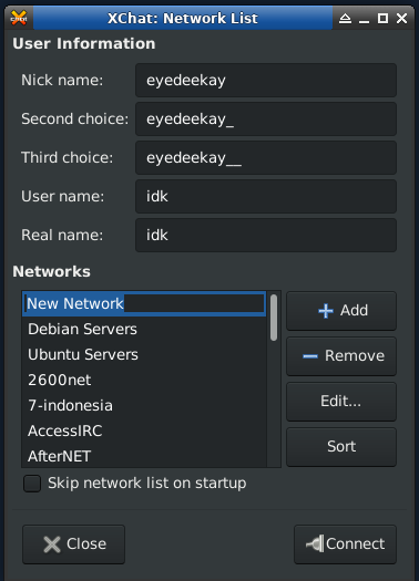 XChat Step Two Add a server